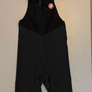 Rosso Corsa Castelli Black Cycling Bib Suit Size XL for women, sleeveless.